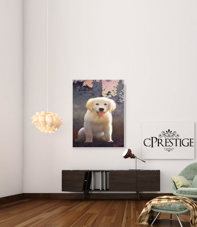  Golden Retriever Puppy for Art Print Adhesive 30*40 cm