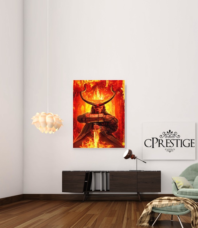  Hellboy in Fire for Art Print Adhesive 30*40 cm