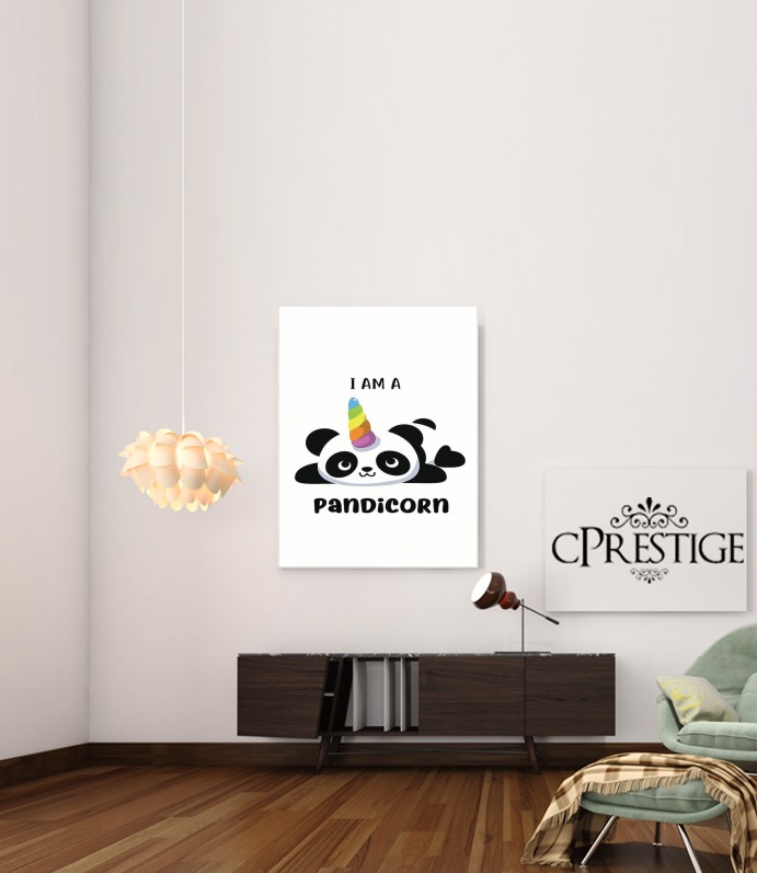  Panda x Licorne Means Pandicorn for Art Print Adhesive 30*40 cm