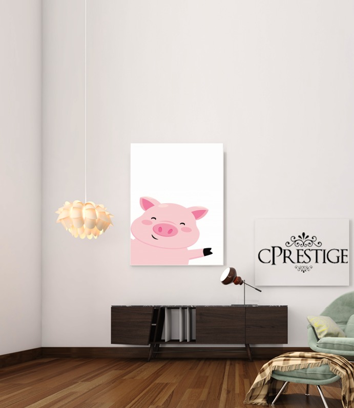  Pig Smiling for Art Print Adhesive 30*40 cm