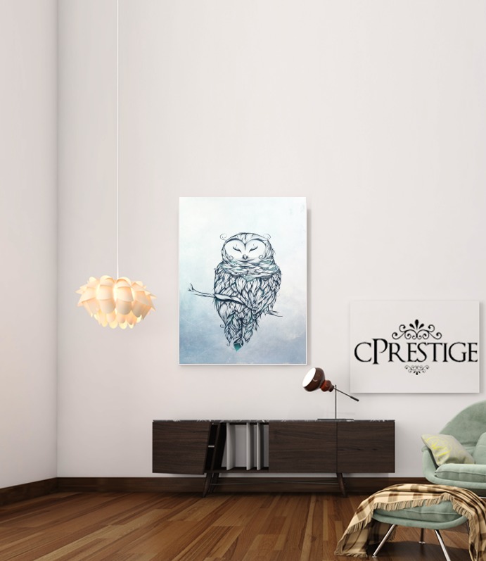  Snow Owl for Art Print Adhesive 30*40 cm