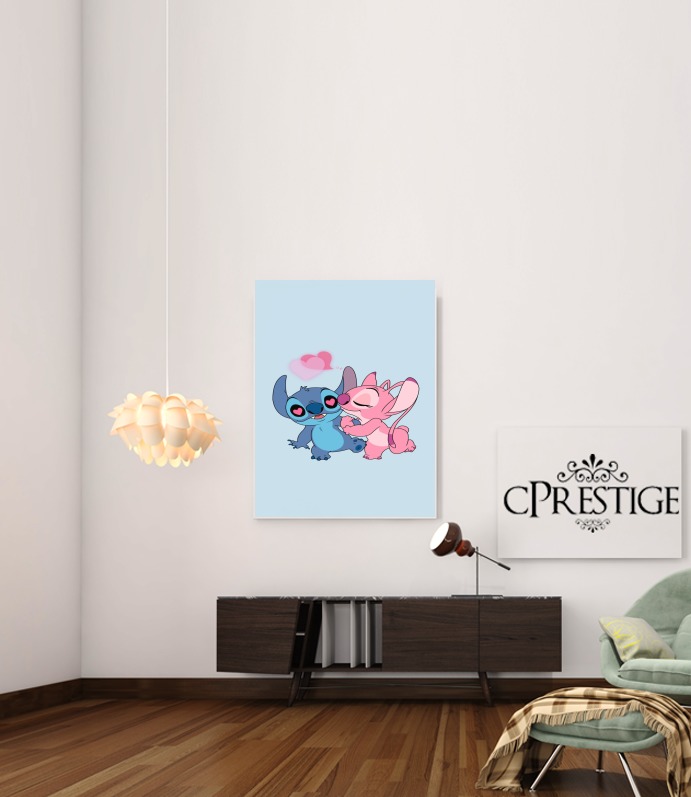  Stitch Angel Love Heart pink for Art Print Adhesive 30*40 cm