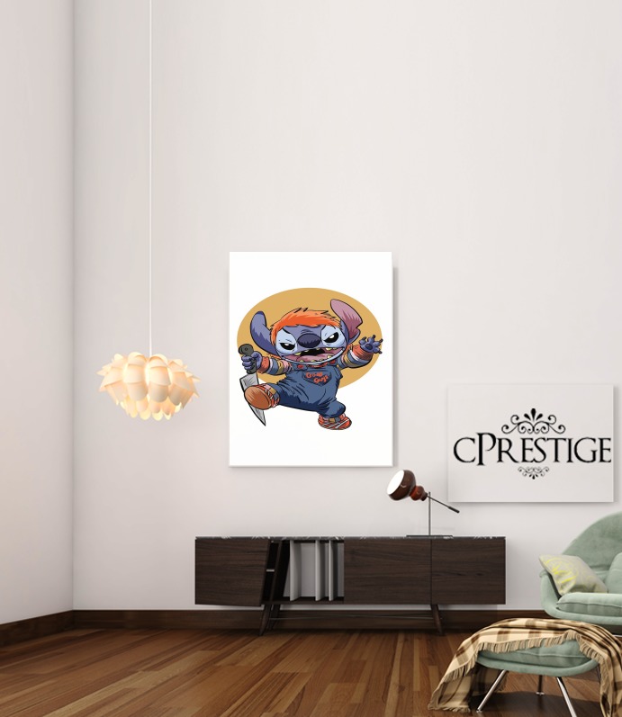  Stitch X Chucky Halloween for Art Print Adhesive 30*40 cm