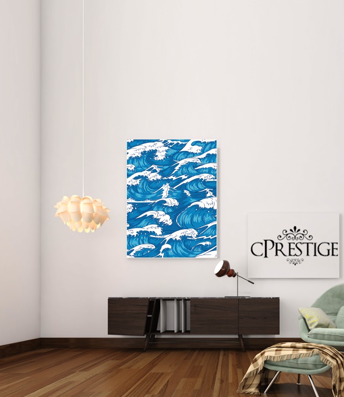  Storm waves seamless pattern ocean for Art Print Adhesive 30*40 cm