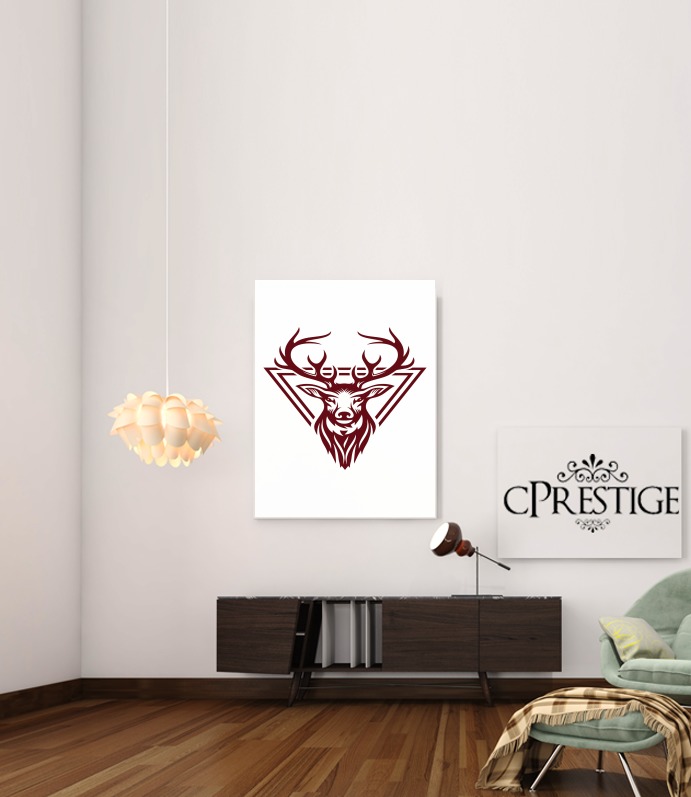  Vintage deer hunter logo for Art Print Adhesive 30*40 cm