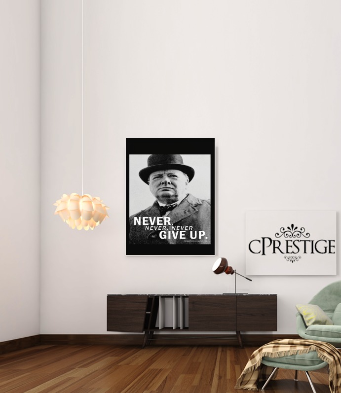  Winston Churcill Never Give UP for Art Print Adhesive 30*40 cm