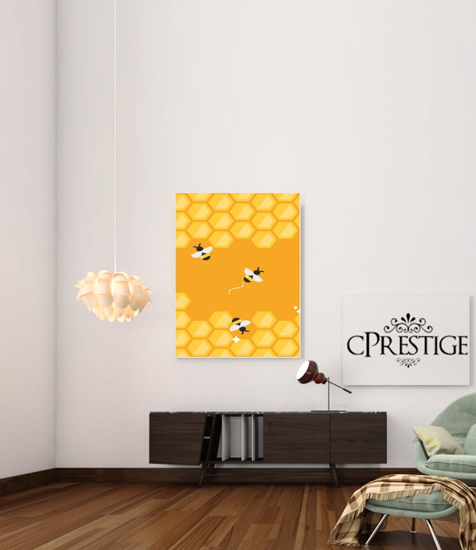  Yellow hive with bees for Art Print Adhesive 30*40 cm