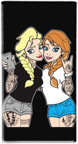  Sisters Selfie Tatoo Punk Elsa Anna for Powerbank Universal Emergency External Battery 7000 mAh