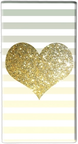  Sunny Gold Glitter Heart for Powerbank Universal Emergency External Battery 7000 mAh