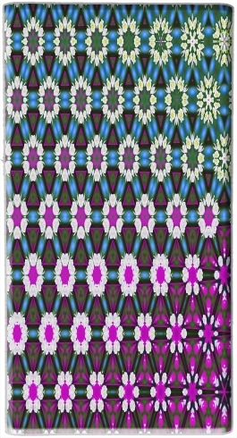  Abstract bright floral geometric pattern teal pink white for Powerbank Micro USB Emergency External Battery 1000mAh