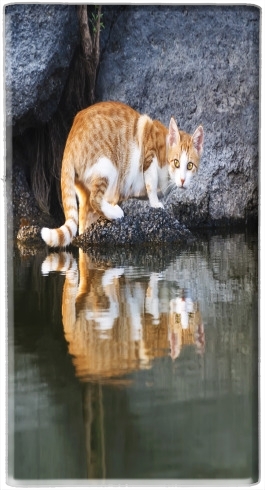  Cat Reflection in Pond Water for Powerbank Micro USB Emergency External Battery 1000mAh
