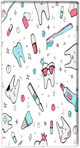  Seamless dental pattern with teeth toothpaste for Powerbank Micro USB Emergency External Battery 1000mAh