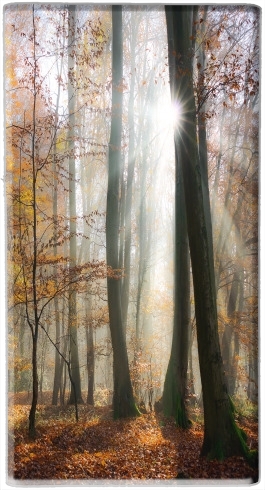  Sun rays in a mystic misty forest for Powerbank Micro USB Emergency External Battery 1000mAh