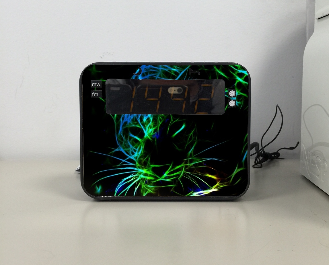  Abstract neon Leopard for Radio / Alarm