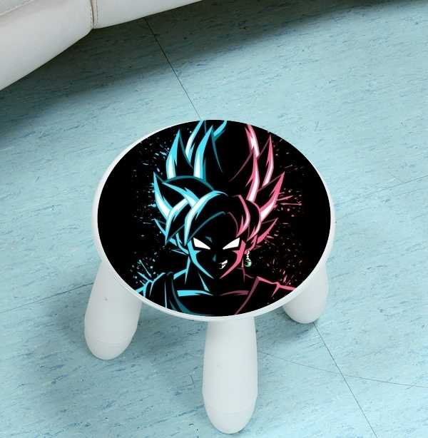  Black Goku Face Art Blue and pink hair for Stool Children