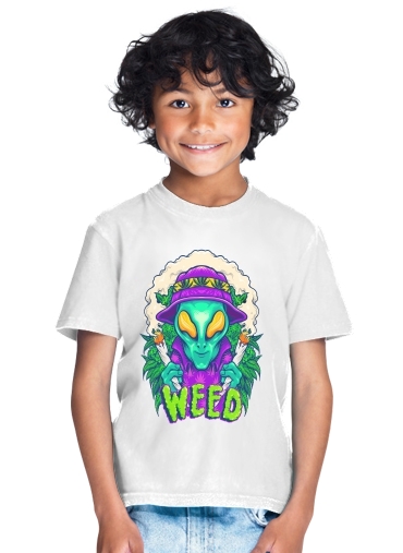  Alien smoking cannabis cbd for Kids T-Shirt