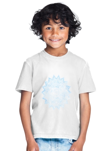  Bohemian Flower Mandala in Blue for Kids T-Shirt