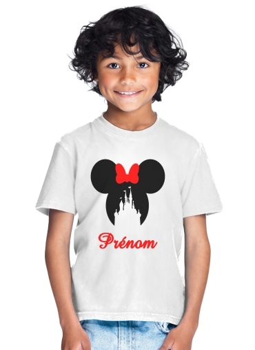  castle Minnie Face with custom name for Kids T-Shirt