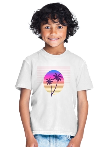  Classic retro 80s style tropical sunset for Kids T-Shirt