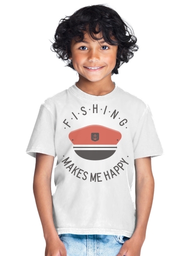 Fishing makes me happy for Kids T-Shirt