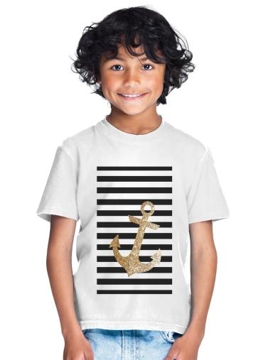  gold glitter anchor in black for Kids T-Shirt