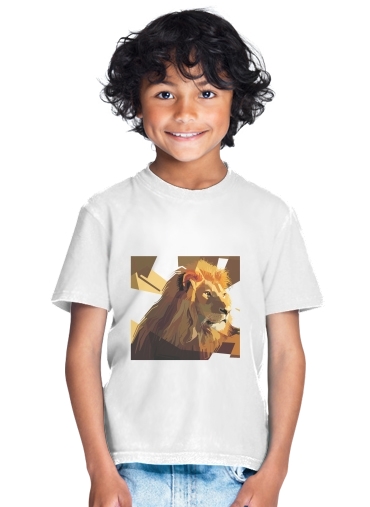  Lion Geometric Brown for Kids T-Shirt