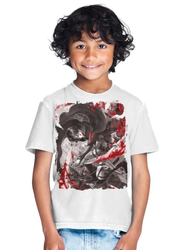  Livai Ackerman Black And White for Kids T-Shirt