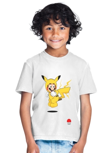  Mario mashup Pikachu Impact-hoo! for Kids T-Shirt