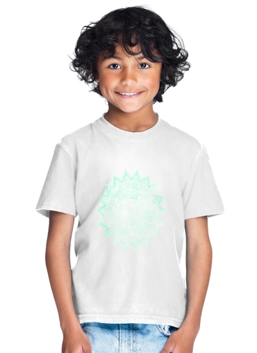  Mint Bohemian Flower Mandala for Kids T-Shirt