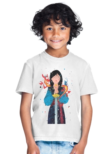  Mulan Princess Watercolor Decor for Kids T-Shirt