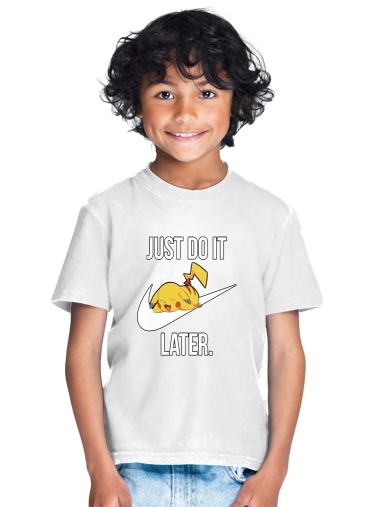  Nike Parody Just Do it Later X Pikachu for Kids T-Shirt