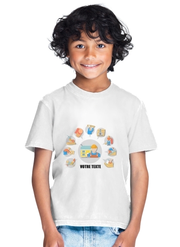  Roofer Logo custom text for Kids T-Shirt