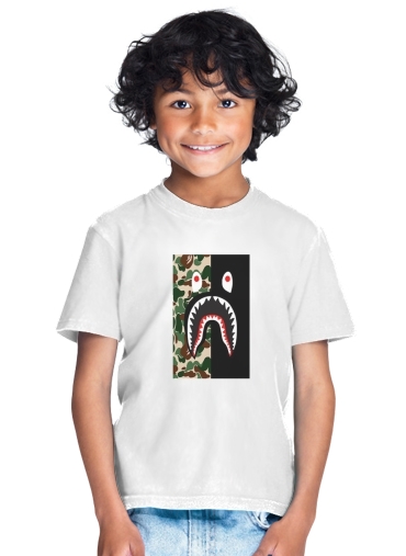  Shark Bape Camo Military Bicolor for Kids T-Shirt