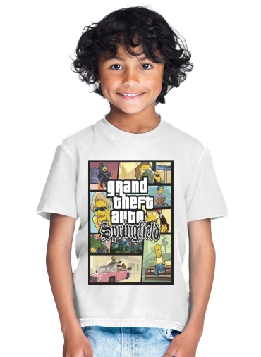  Simpsons Springfield Feat GTA for Kids T-Shirt