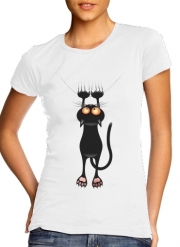 T-Shirts Black Cat Cartoon Hang