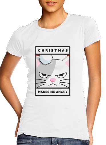  Christmas makes me Angry cat for Women's Classic T-Shirt