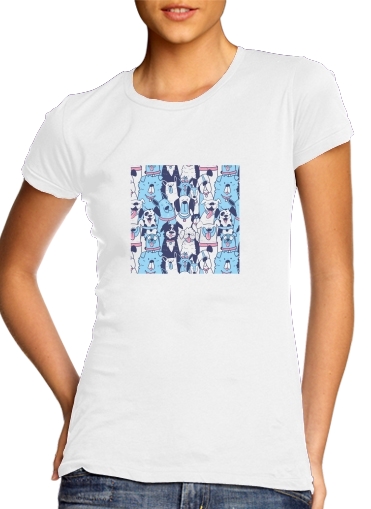 Women's Classic T-Shirt for Dogs seamless pattern