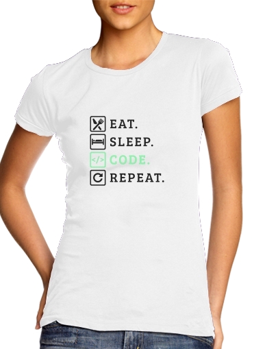  Eat Sleep Code Repeat for Women's Classic T-Shirt