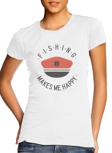  Fishing makes me happy for Women's Classic T-Shirt