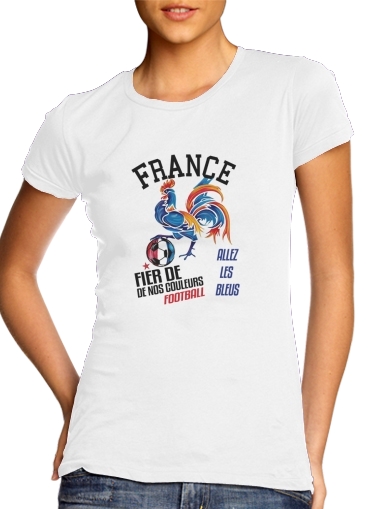  France Football Coq Sportif Fier de nos couleurs Allez les bleus for Women's Classic T-Shirt