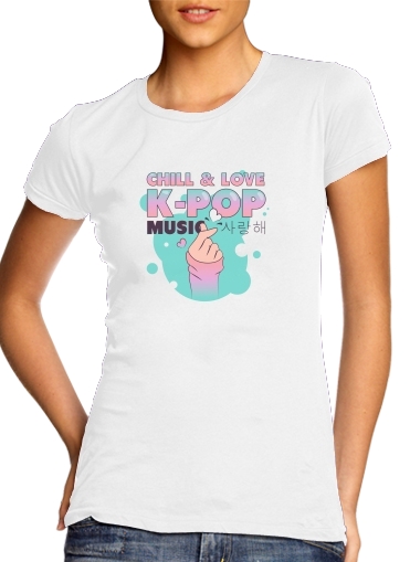 Hand Drawn Finger Heart Chill Love Music Kpop for Women's Classic T-Shirt