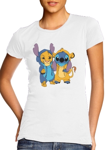  Simba X Stitch best friends for Women's Classic T-Shirt