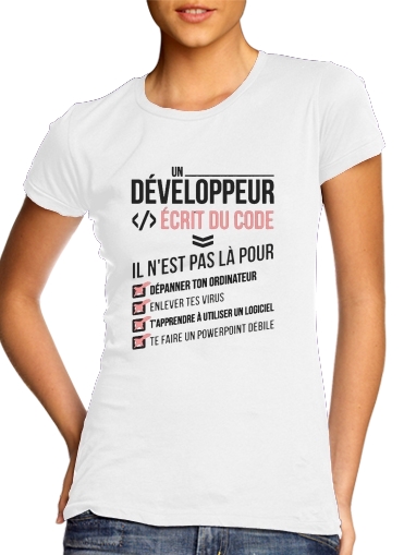  Un developpeur ecrit du code Stop for Women's Classic T-Shirt