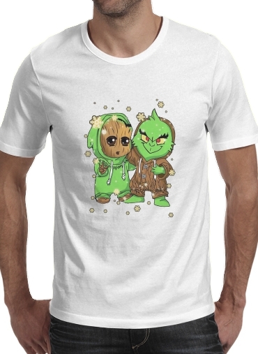  Baby Groot and Grinch Christmas for Men T-Shirt