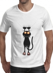 T-Shirts Black Cat Cartoon Hang