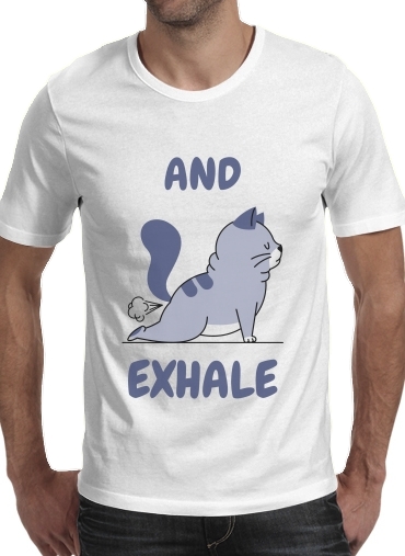 Cat Yoga Exhale for Men T-Shirt