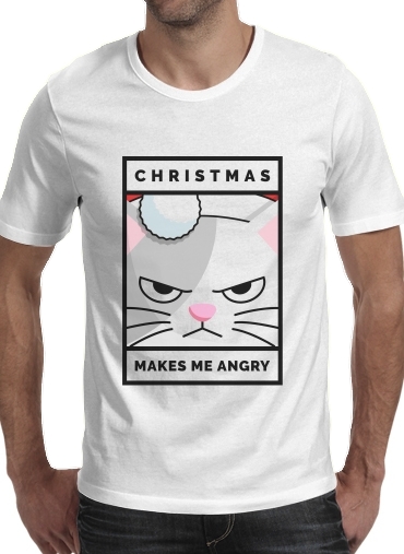  Christmas makes me Angry cat for Men T-Shirt