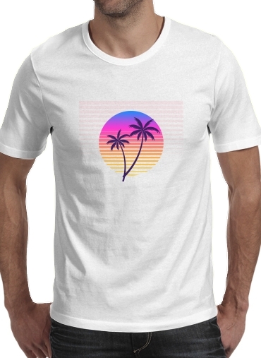  Classic retro 80s style tropical sunset for Men T-Shirt
