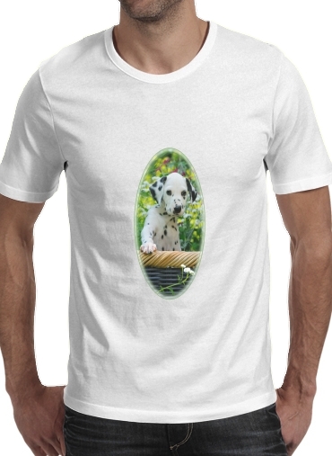  Cute Dalmatian puppy in a basket  for Men T-Shirt