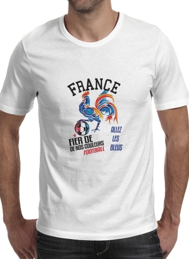  France Football Coq Sportif Fier de nos couleurs Allez les bleus for Men T-Shirt